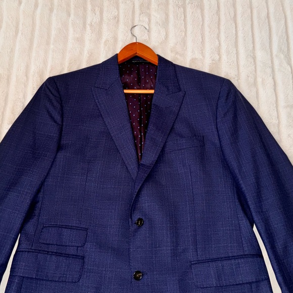 Coppley Drago blue tweed wool Super 130’s blazer sport coat jacket, sz 48 - Picture 2 of 13